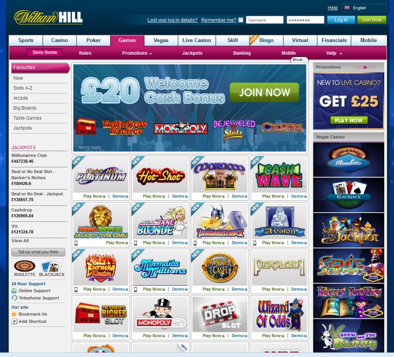 Williamhill score casino online 29561